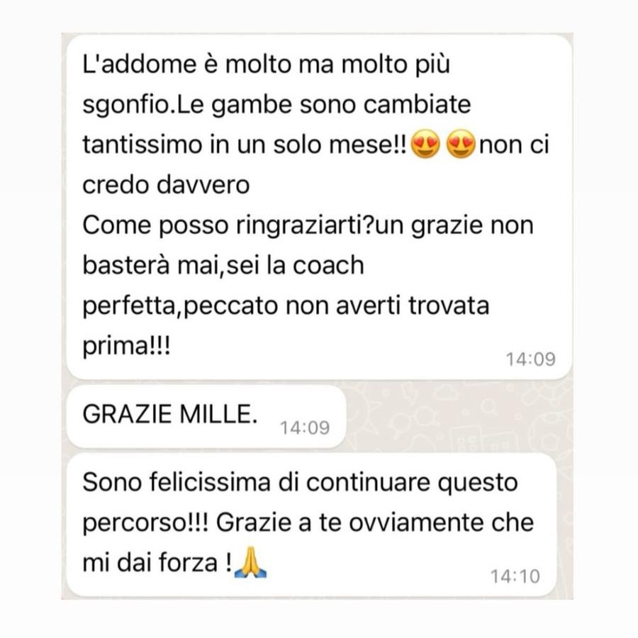 Testimonianza cliente - risultati addome e gambe